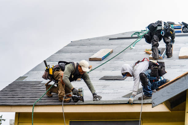 Professional Gutter Installation technician working in Seibert, CO